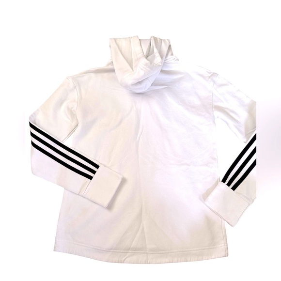 Adidas White Logo Hoodie – Size XS, 3-Stripe Sleeve - Picture 5 of 6